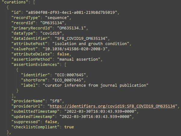 SARS-CoV-2 curation example